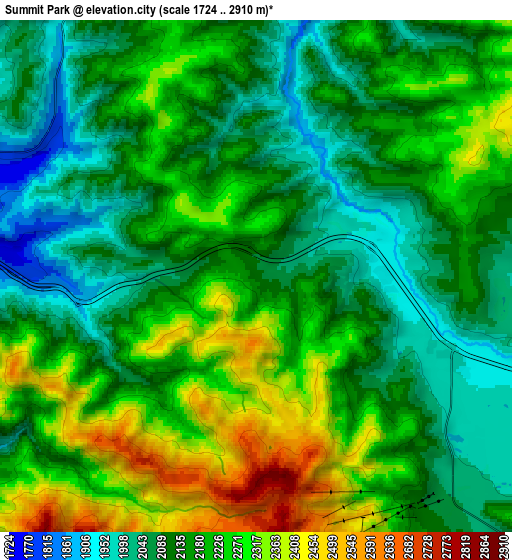 Zoom OUT 2x Summit Park, United States elevation map