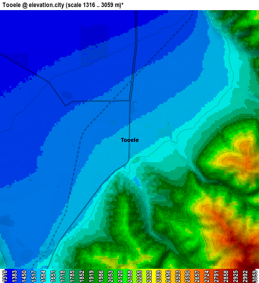 Zoom OUT 2x Tooele, United States elevation map