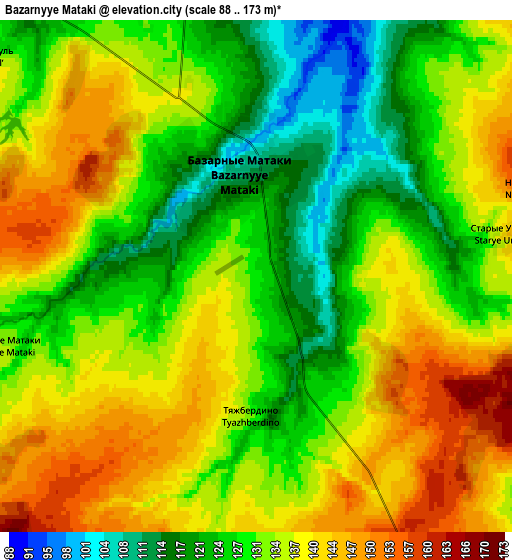 Zoom OUT 2x Bazarnyye Mataki, Russia elevation map