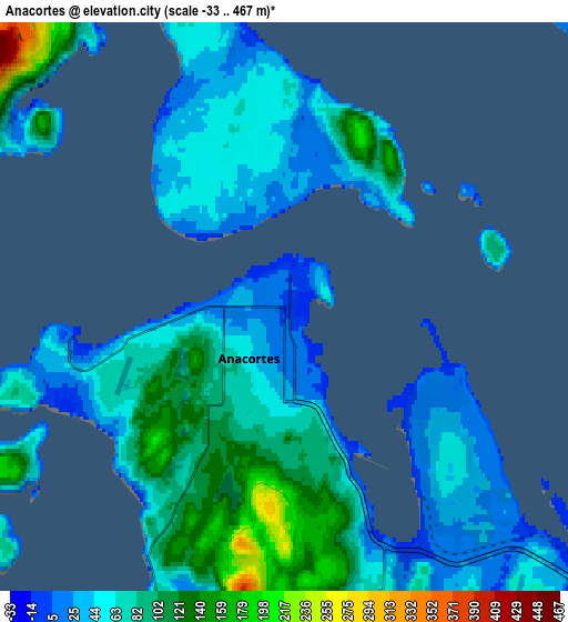 Zoom OUT 2x Anacortes, United States elevation map