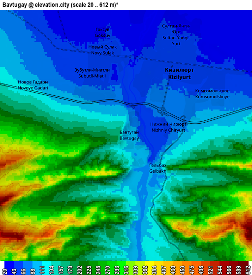 Zoom OUT 2x Bavtugay, Russia elevation map