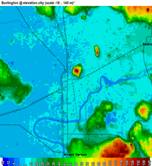 Zoom OUT 2x Burlington, United States elevation map