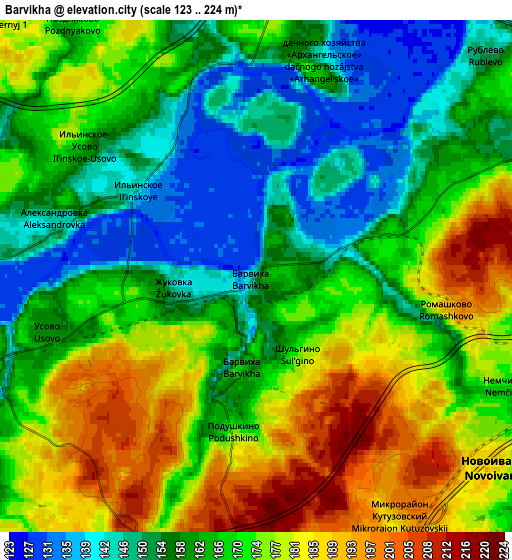 Zoom OUT 2x Barvikha, Russia elevation map