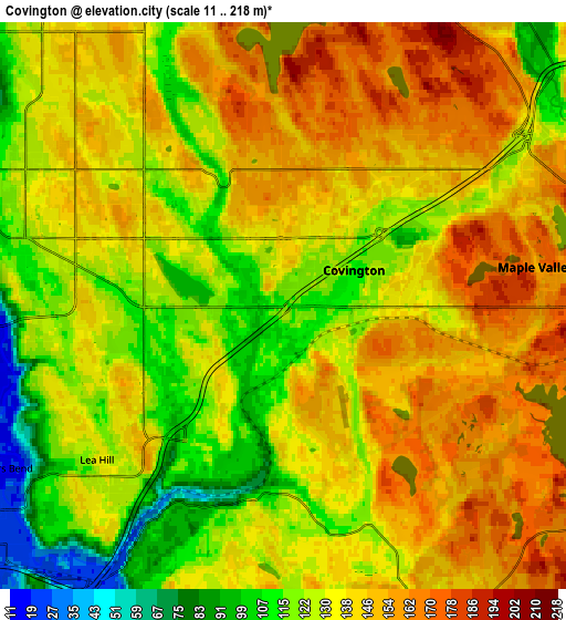 Zoom OUT 2x Covington, United States elevation map