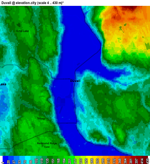 Zoom OUT 2x Duvall, United States elevation map