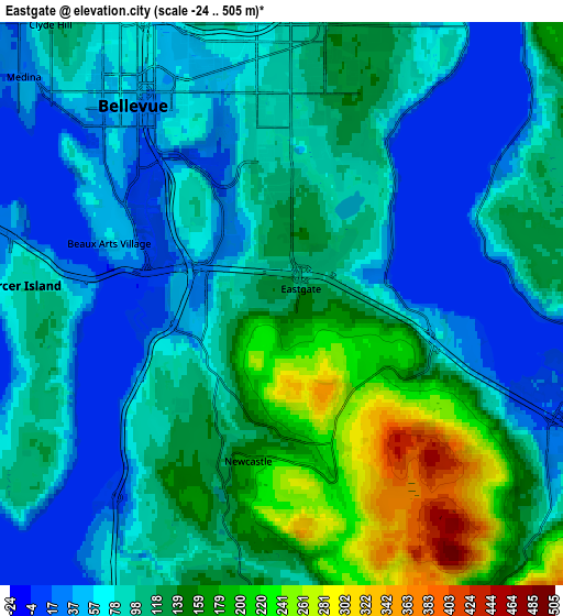 Zoom OUT 2x Eastgate, United States elevation map