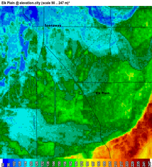 Zoom OUT 2x Elk Plain, United States elevation map