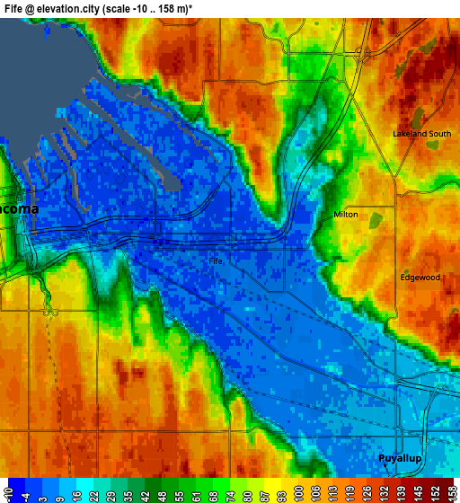 Zoom OUT 2x Fife, United States elevation map