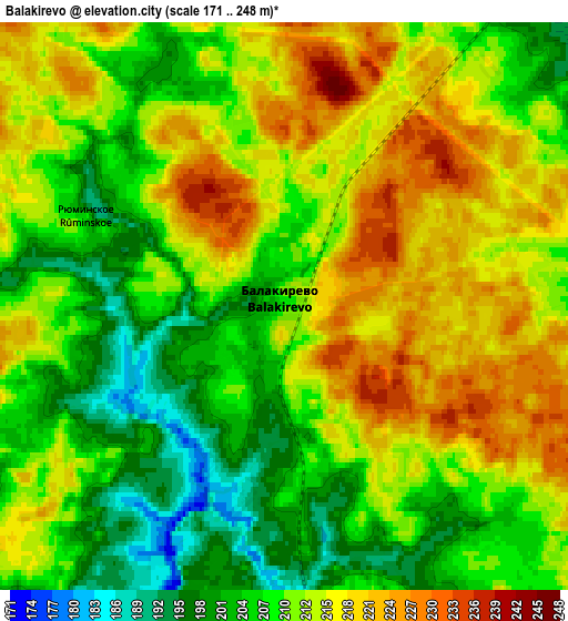 Zoom OUT 2x Balakirevo, Russia elevation map