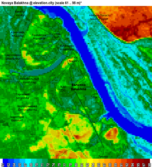 Zoom OUT 2x Novaya Balakhna, Russia elevation map