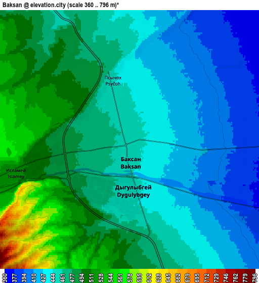 Zoom OUT 2x Baksan, Russia elevation map