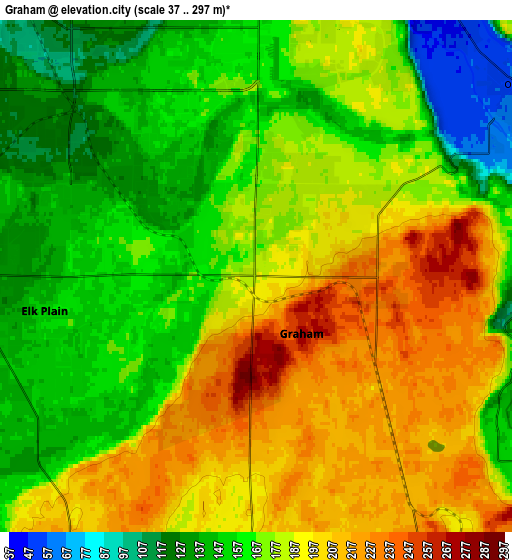 Zoom OUT 2x Graham, United States elevation map