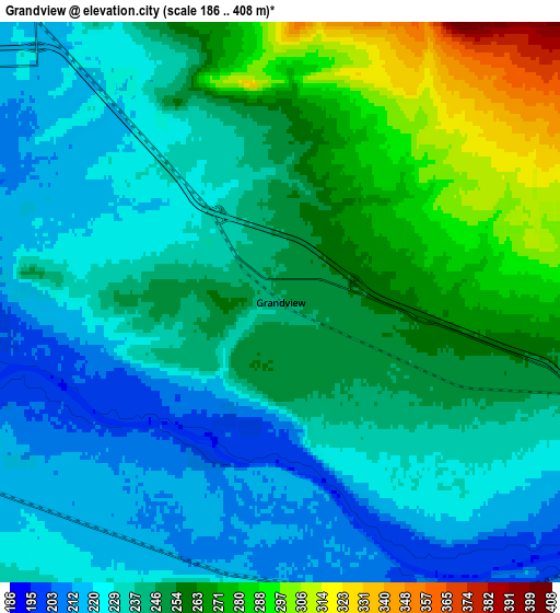 Zoom OUT 2x Grandview, United States elevation map