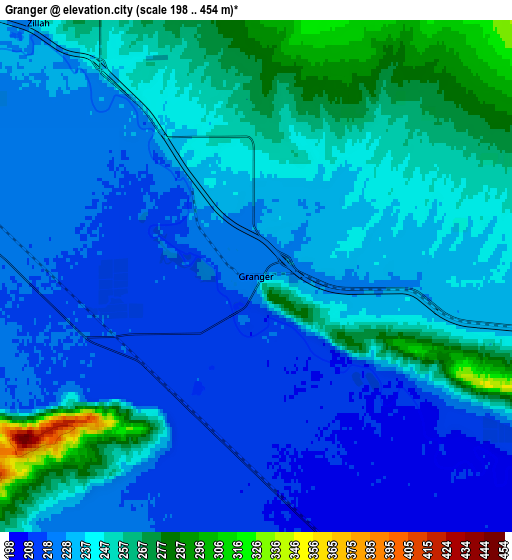 Zoom OUT 2x Granger, United States elevation map