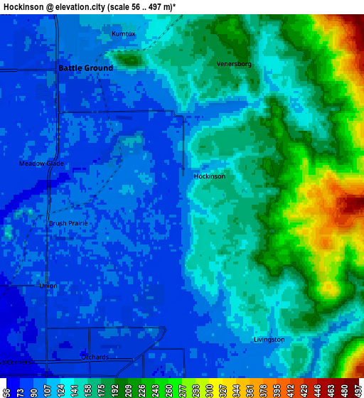 Zoom OUT 2x Hockinson, United States elevation map