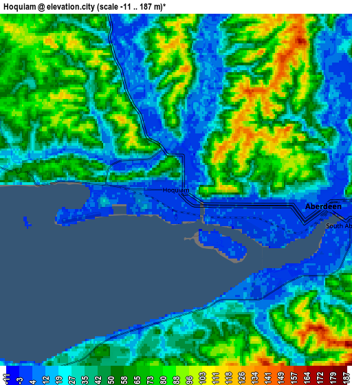 Zoom OUT 2x Hoquiam, United States elevation map