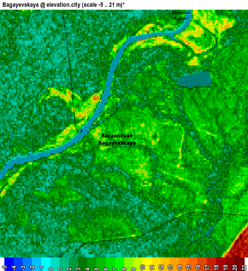Zoom OUT 2x Bagayevskaya, Russia elevation map