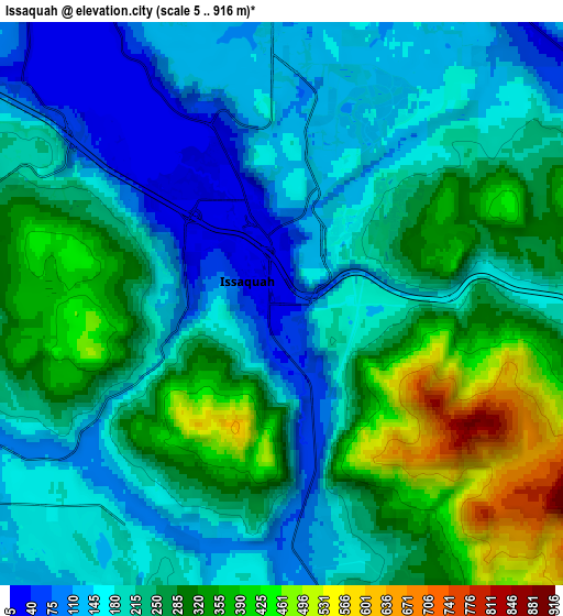 Zoom OUT 2x Issaquah, United States elevation map