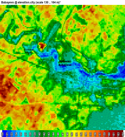 Zoom OUT 2x Babayevo, Russia elevation map