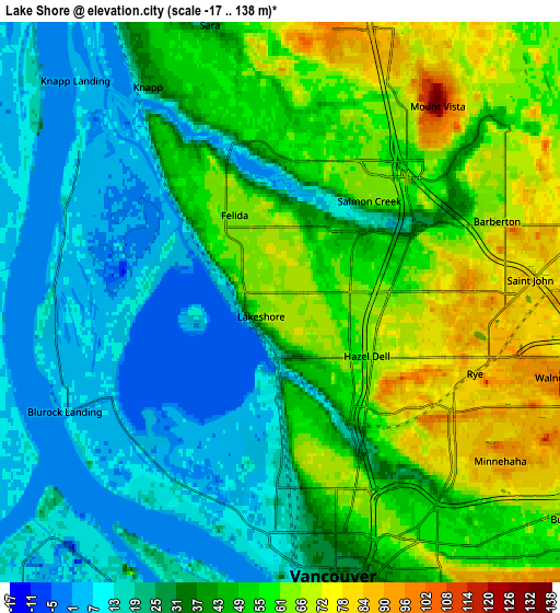 Zoom OUT 2x Lake Shore, United States elevation map