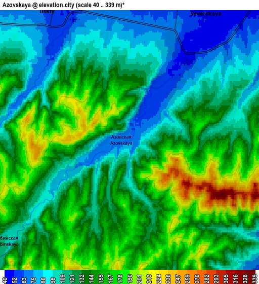 Zoom OUT 2x Azovskaya, Russia elevation map