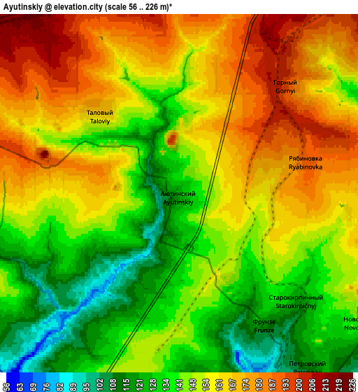 Zoom OUT 2x Ayutinskiy, Russia elevation map