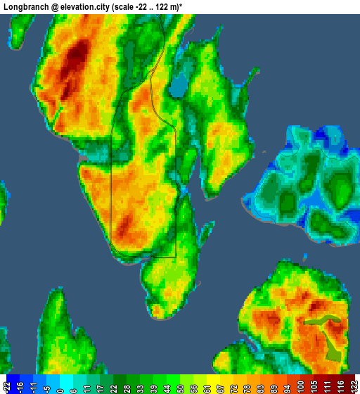 Zoom OUT 2x Longbranch, United States elevation map