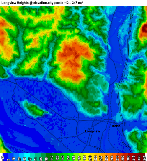 Zoom OUT 2x Longview Heights, United States elevation map