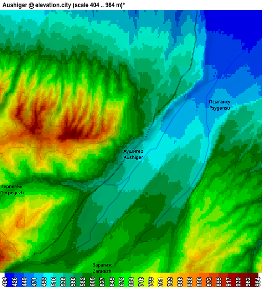 Zoom OUT 2x Aushiger, Russia elevation map