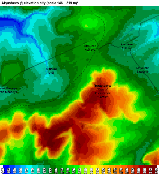 Zoom OUT 2x Atyashevo, Russia elevation map