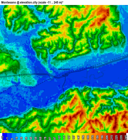 Zoom OUT 2x Montesano, United States elevation map