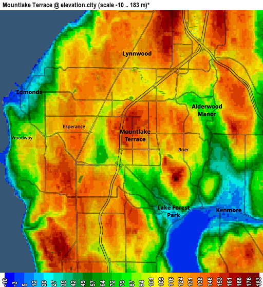 Zoom OUT 2x Mountlake Terrace, United States elevation map