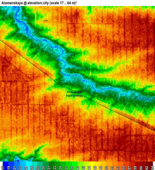 Zoom OUT 2x Atamanskaya, Russia elevation map