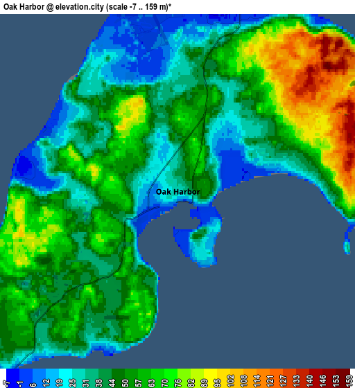 Zoom OUT 2x Oak Harbor, United States elevation map