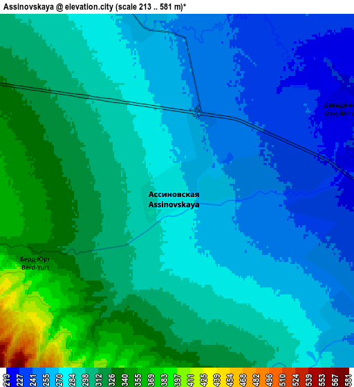 Zoom OUT 2x Assinovskaya, Russia elevation map