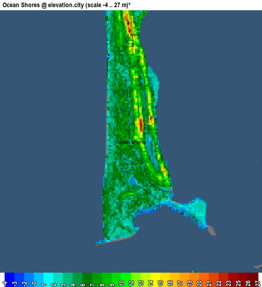 Zoom OUT 2x Ocean Shores, United States elevation map