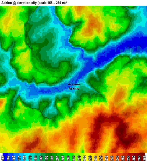 Zoom OUT 2x Askino, Russia elevation map