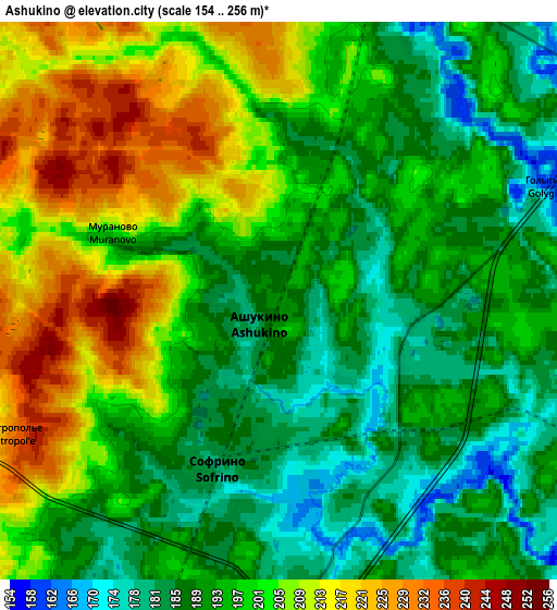 Zoom OUT 2x Ashukino, Russia elevation map