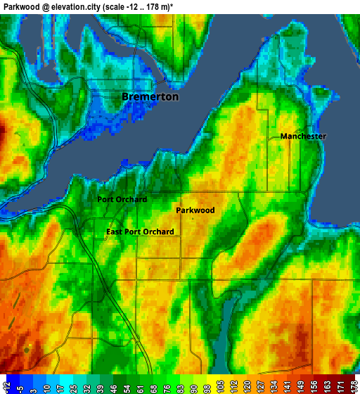 Zoom OUT 2x Parkwood, United States elevation map