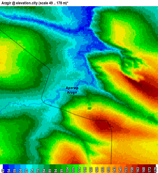 Zoom OUT 2x Arzgir, Russia elevation map