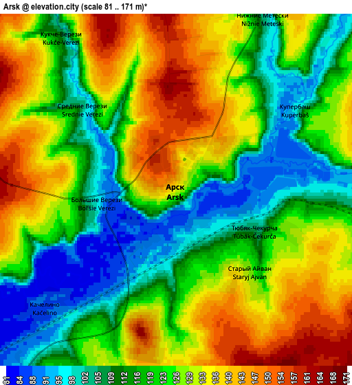 Zoom OUT 2x Arsk, Russia elevation map