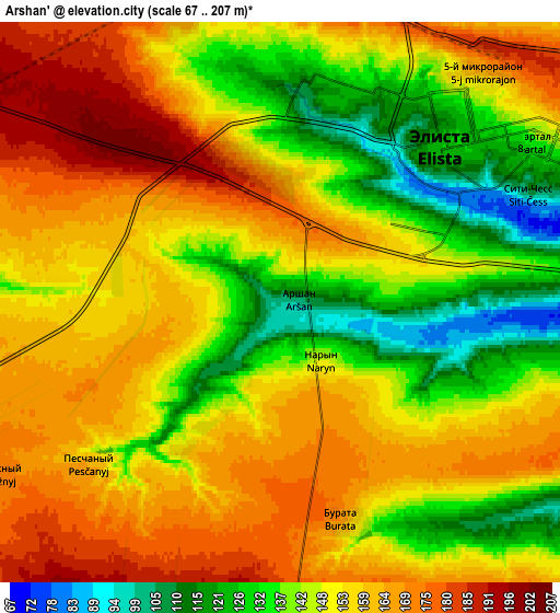 Zoom OUT 2x Arshan’, Russia elevation map