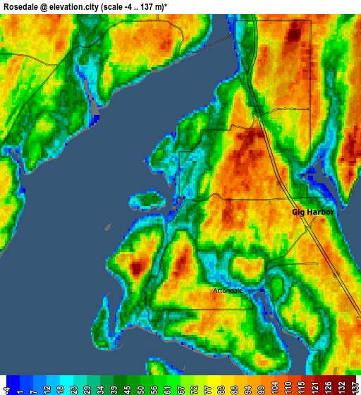 Zoom OUT 2x Rosedale, United States elevation map