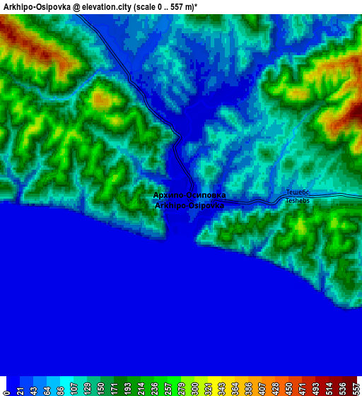 Zoom OUT 2x Arkhipo-Osipovka, Russia elevation map