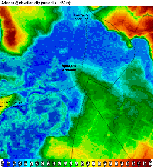 Zoom OUT 2x Arkadak, Russia elevation map