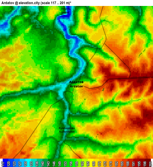 Zoom OUT 2x Ardatov, Russia elevation map