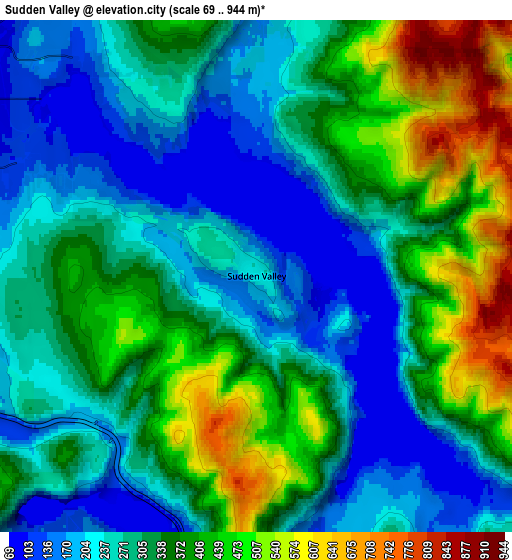 Zoom OUT 2x Sudden Valley, United States elevation map