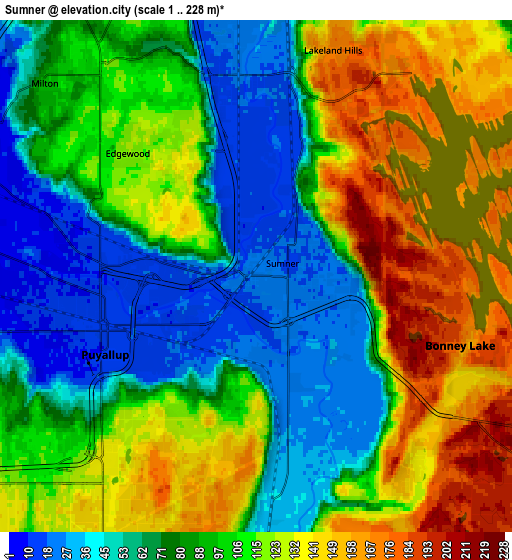 Zoom OUT 2x Sumner, United States elevation map