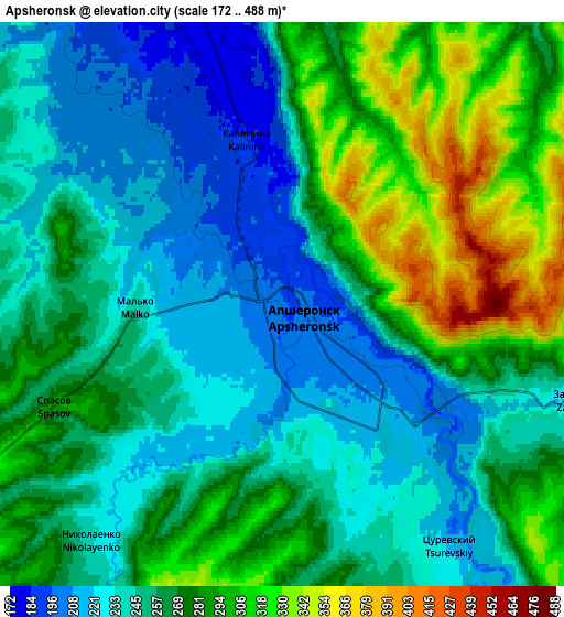 Zoom OUT 2x Apsheronsk, Russia elevation map