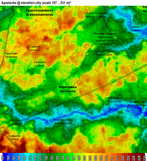 Zoom OUT 2x Aprelevka, Russia elevation map